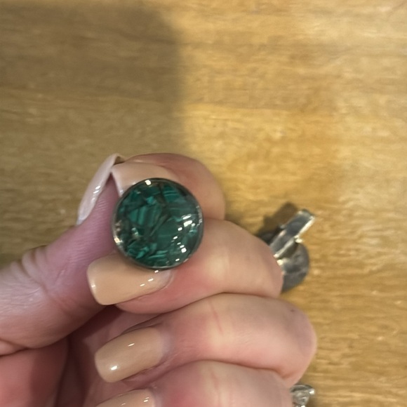 Vintage Taxco Sterling Yoel Eilat Stone Circle Cufflinks - Picture 7 of 8